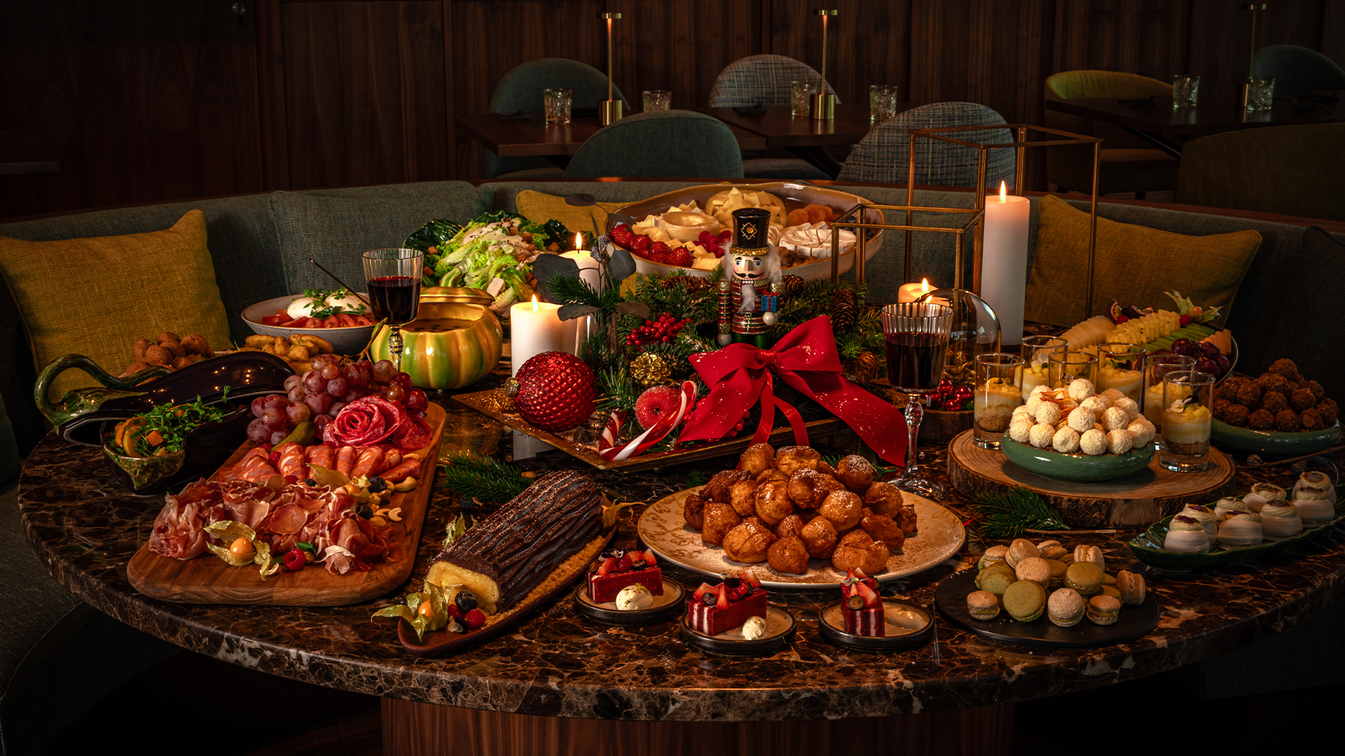 Christmas food on table
