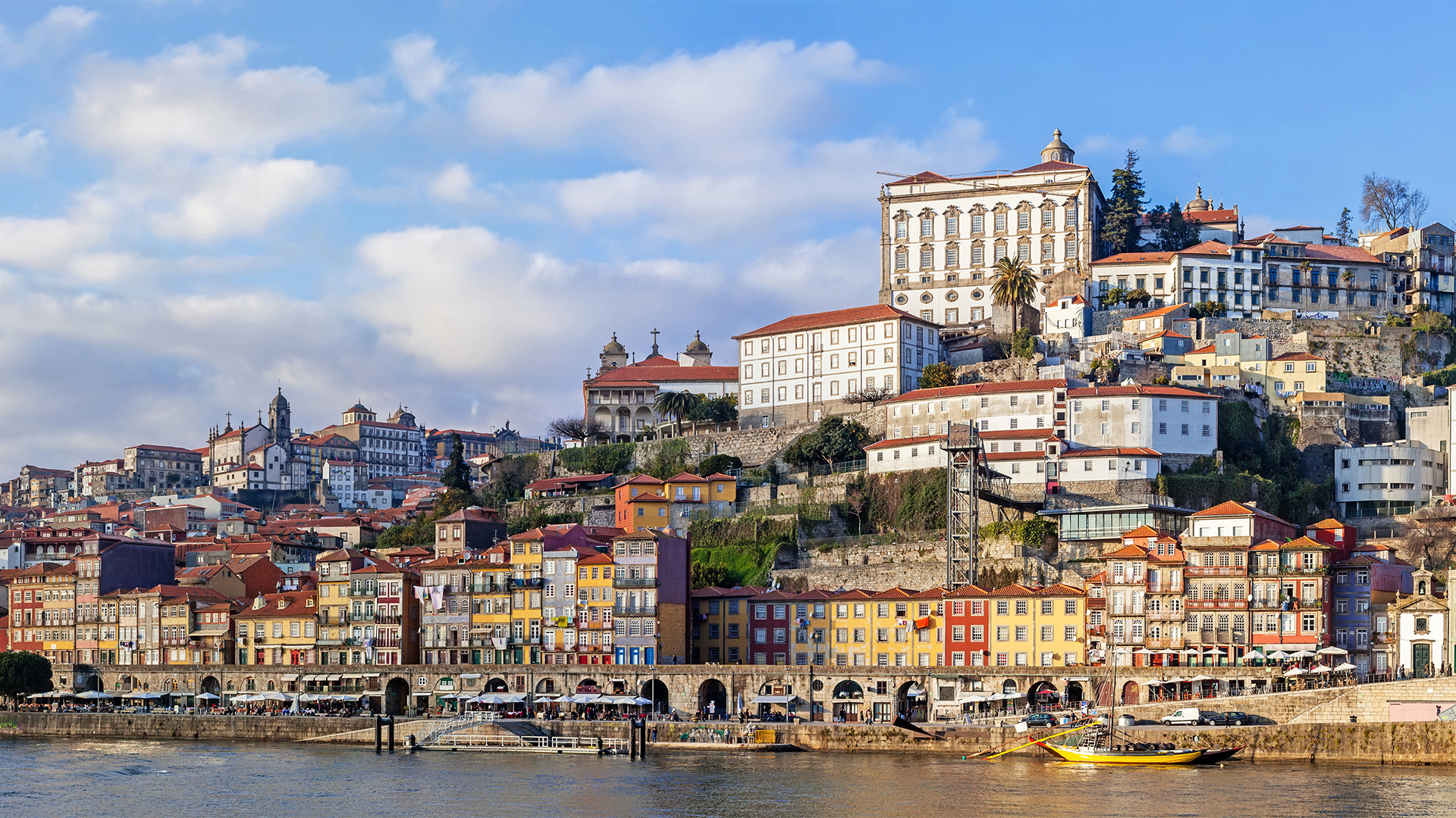 Panorama of the Ribeira District of the city of Porto, Portugal
