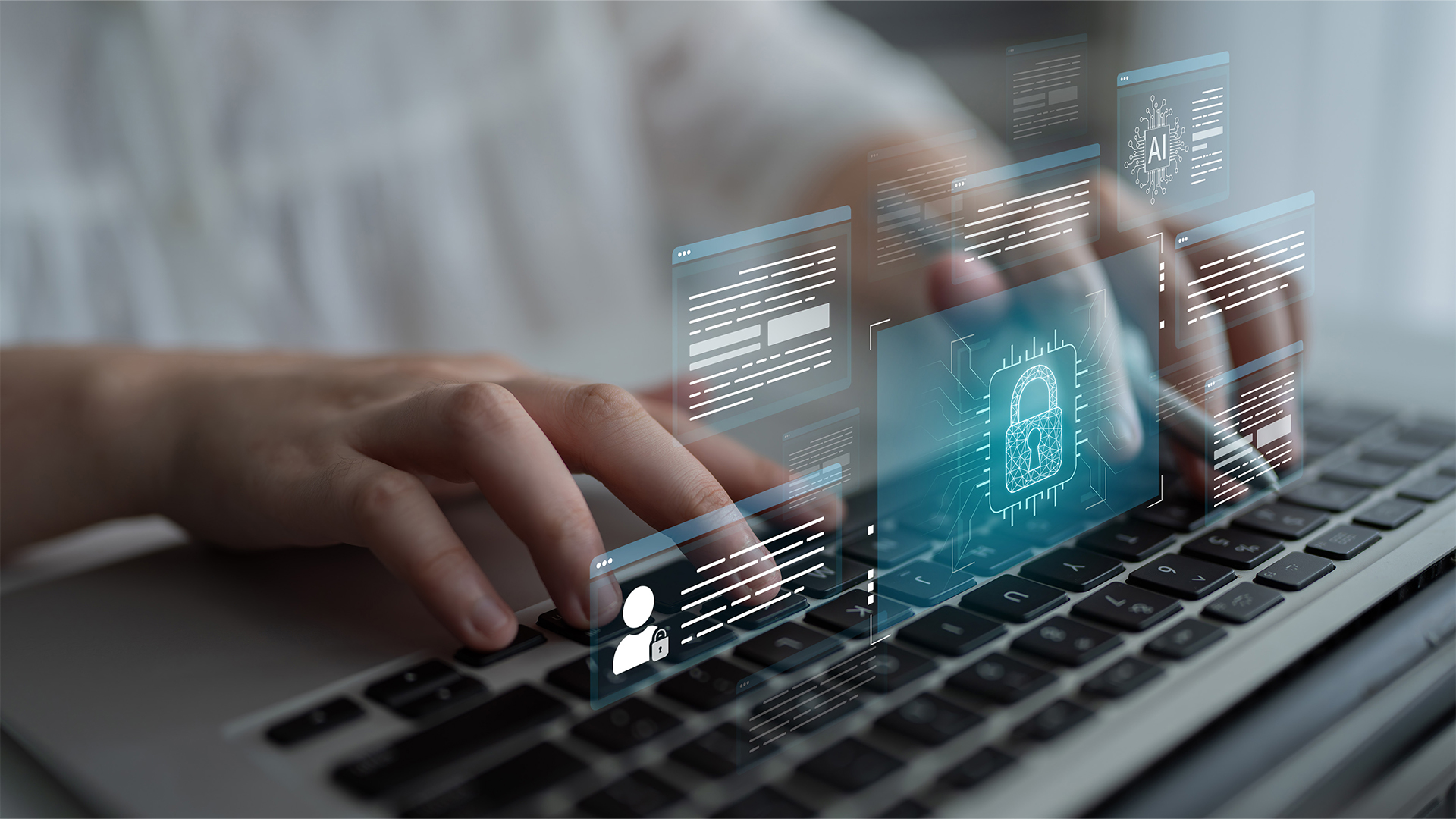 AI cybersecurity safeguards systems with encryption, access control, and AI secure data flow